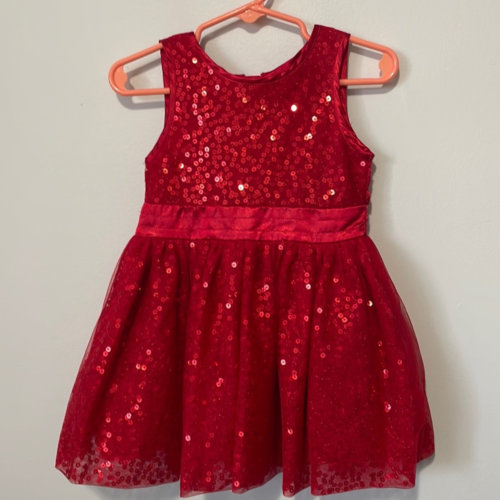 Cat & Jack toddler girl, red holiday dress.
